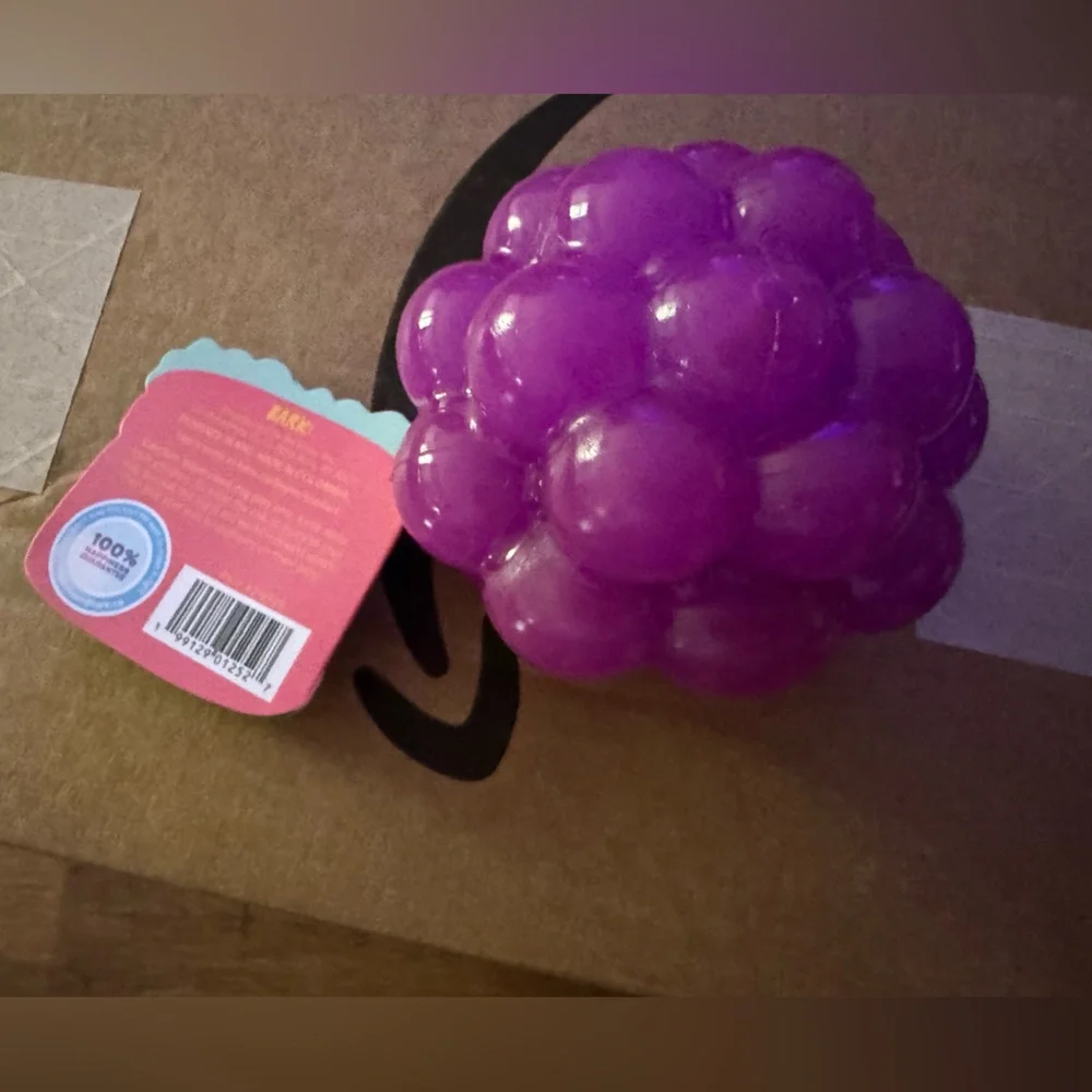 Bark Box Super Chewer solid rubber grapes treat dispensing M-L dog toy NEW